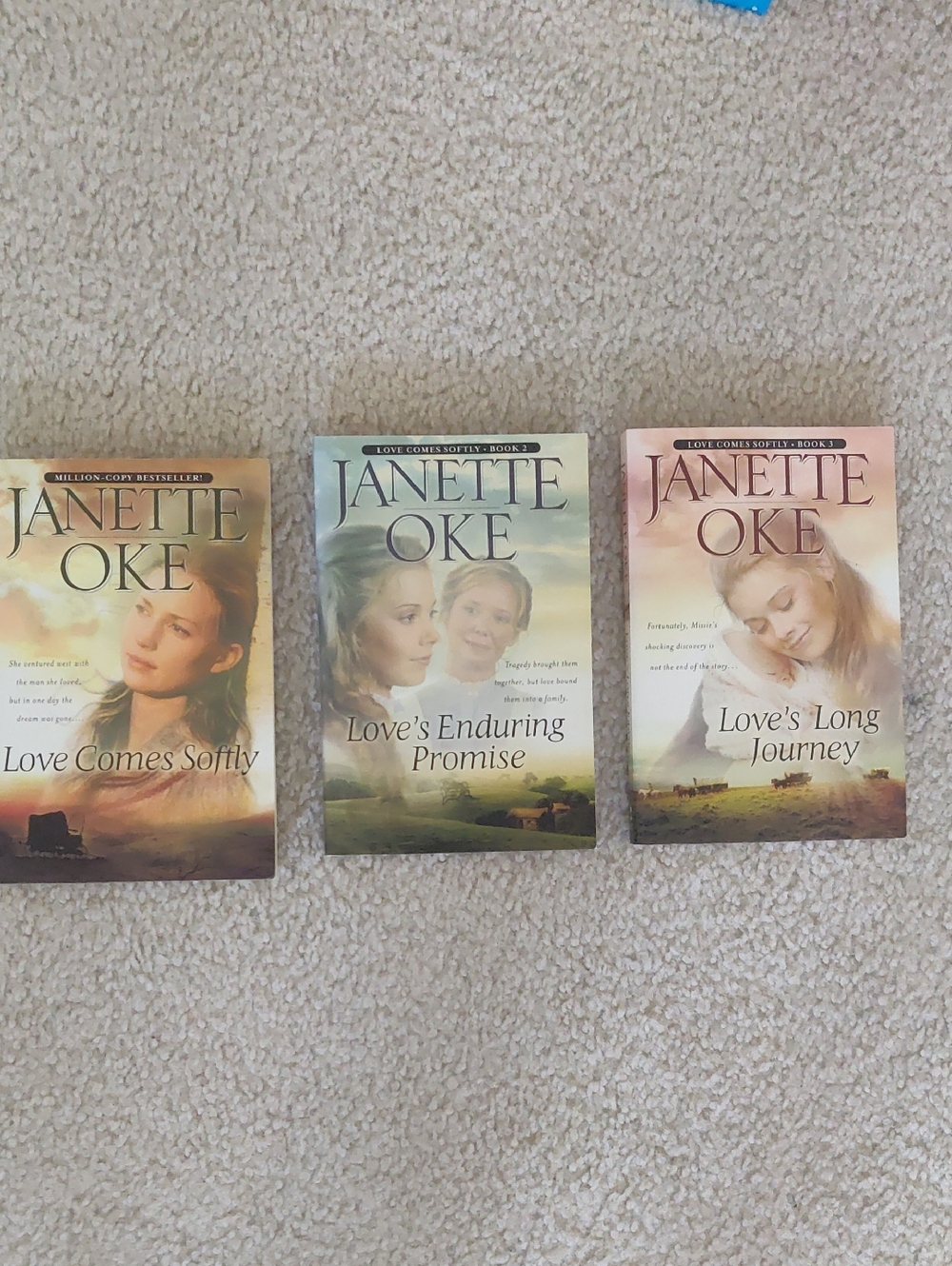 Janette Oke Paperback 3 Books Set Love Comes Softly Series - Pastel Covers Y2K